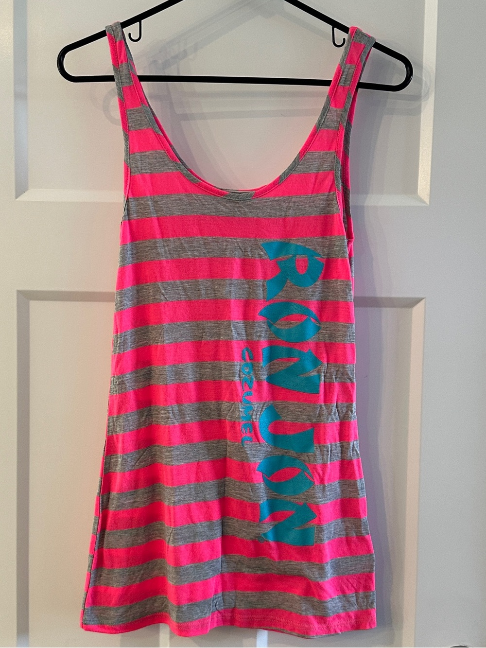 Ron Jon Surf Shop Cozumel tank top size Large hot pink and gray NWT